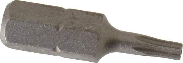 Irwin - 1/4" Drive T10 Torx Screwdriver Bit - 1" OAL, Tamper Resistant Bit - USA Tool & Supply