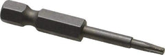 Irwin - T8 Torx Bit - 1/4" Hex Drive, 1-15/16" OAL - USA Tool & Supply