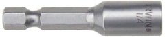 Irwin - 10mm Magnetic Nutsetter - 1/4" Hex Drive, 1-7/8" OAL - USA Tool & Supply