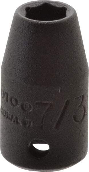Proto - 1/4" Drive 7/32" Standard Impact Socket - 6 Points, 7/8" OAL - USA Tool & Supply