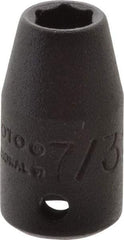 Proto - 1/4" Drive 7/32" Standard Impact Socket - 6 Points, 7/8" OAL - USA Tool & Supply
