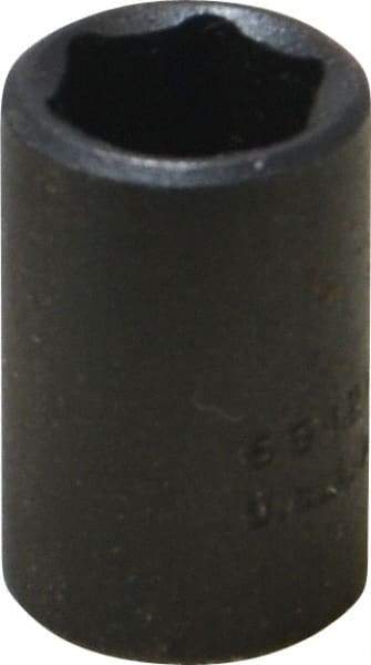 Proto - 1/4" Drive 3/8" Standard Impact Socket - 6 Points, 7/8" OAL - USA Tool & Supply
