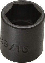 Proto - 1/4" Drive 9/16" Standard Impact Socket - 6 Points, 7/8" OAL - USA Tool & Supply