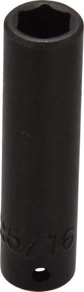 Proto - 1/4" Drive 5/16" Deep Impact Socket - 6 Points, 2" OAL - USA Tool & Supply