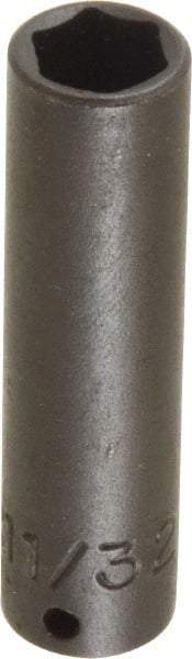 Proto - 1/4" Drive 11/32" Deep Impact Socket - 6 Points, 2" OAL - USA Tool & Supply