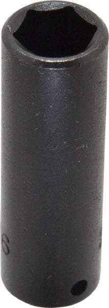 Proto - 1/4" Drive 7/16" Deep Impact Socket - 6 Points, 2" OAL - USA Tool & Supply