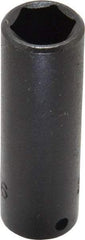 Proto - 1/4" Drive 7/16" Deep Impact Socket - 6 Points, 2" OAL - USA Tool & Supply