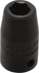 Proto - 1/4" Drive 6mm Standard Impact Socket - 6 Points, 63/64" OAL - USA Tool & Supply