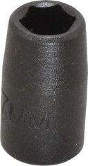 Proto - 1/4" Drive 7mm Standard Impact Socket - 6 Points, 7/8" OAL - USA Tool & Supply