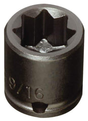 Proto - 3/8" Drive 9/16" Standard Impact Socket - 8 Points, 1" OAL - USA Tool & Supply