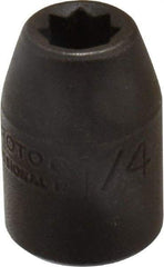 Proto - 3/8" Drive 1/4" Standard Impact Socket - 8 Points, 1" OAL - USA Tool & Supply