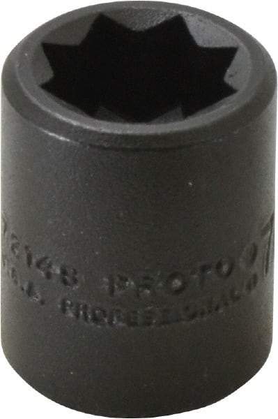 Proto - 3/8" Drive 7/16" Standard Impact Socket - 8 Points, 1" OAL - USA Tool & Supply