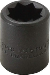 Proto - 3/8" Drive 7/16" Standard Impact Socket - 8 Points, 1" OAL - USA Tool & Supply