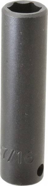 Proto - 3/8" Drive 7/16" Deep Impact Socket - 6 Points, 2-3/4" OAL - USA Tool & Supply