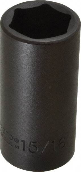 Proto - 3/8" Drive 15/16" Deep Impact Socket - 6 Points, 2-3/4" OAL - USA Tool & Supply
