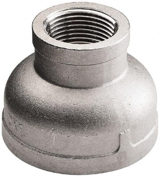 Merit Brass - 4 x 2" Grade 316 Stainless Steel Pipe Reducer Coupling - FNPT x FNPT End Connections, 150 psi - USA Tool & Supply