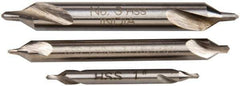 Sherline - 3 Piece, #1 to 3, 1/8 to 1/4" Body Diam, 3/64 to 7/64" Point Diam, Plain Edge, High Speed Steel Combo Drill & Countersink Set - Double End - USA Tool & Supply