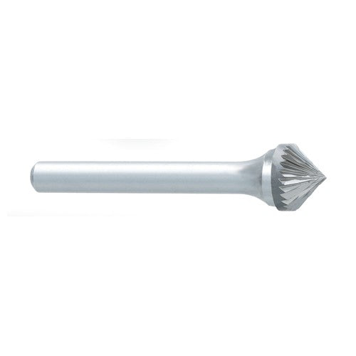 ‎SK-3 -9mm x LOC × 6mm Shank × 50mm OAL 90 Degree Cone Carbide Medium Tough Cut Burr - USA Tool & Supply