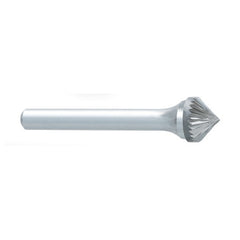 ‎SK-1 -1/4 x LOC × 1/4 Shank × 2 OAL 90 Degree Cone Carbide Medium Tough Cut Burr - USA Tool & Supply