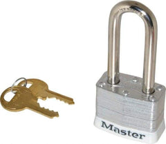 Master Lock - Keyed Different Retaining Key Conductive Lockout Padlock - 2" Shackle Clearance, 9/32" Shackle Diam, 1-1/4" Body Height x 1-9/16" Body Width, White, 4 Pins - USA Tool & Supply