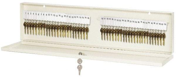 Master Lock - 48 Keys, Almond Key Storage Cabinet - 28-3/4" Wide x 1-3/4" Deep x 7-1/2" High - USA Tool & Supply