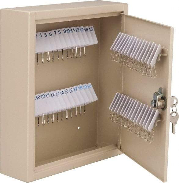 Master Lock - 60 Keys, Almond Key Storage Cabinet - 10-3/4" Wide x 3" Deep x 12-1/4" High - USA Tool & Supply