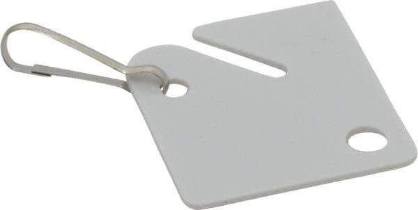 Master Lock - Snap Hook (Square), English Safety & Facility Key Tag - White Plastic - USA Tool & Supply