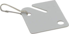 Master Lock - Snap Hook (Square), English Safety & Facility Key Tag - White Plastic - USA Tool & Supply