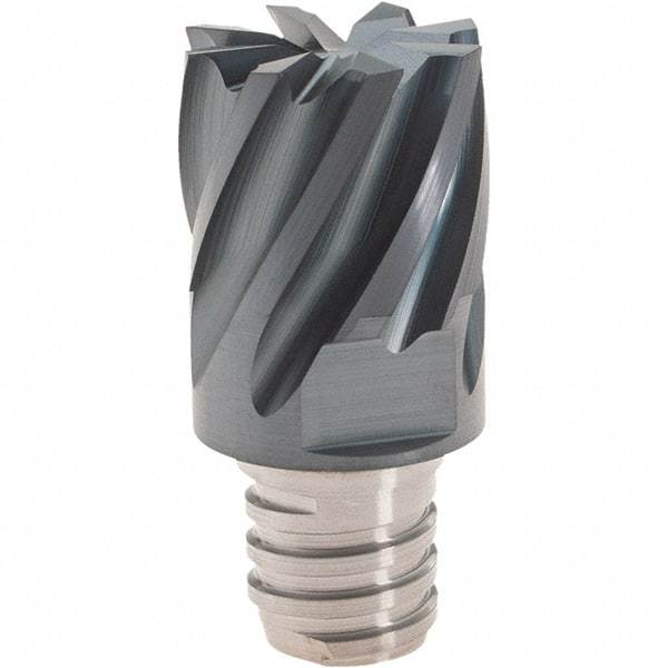Iscar - MM EC Grade IC908 Carbide End Milling Tip Insert - TiAlN Finish, 8 Flutes, 5/8" Cutting Diam, 0.47" Depth of Cut, 0.81" Extension, 30° Helix - USA Tool & Supply