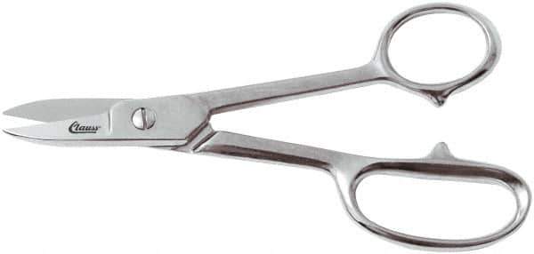 Clauss - 4" LOC, 7-1/4" OAL Straight Shears - Steel Straight Handle, For Paper, Fabric - USA Tool & Supply