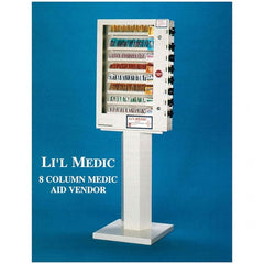 Medique - Medical Vending Machines & Dispensers; Height (Inch): 32 ; Width (Inch): 23 ; Depth (Inch): 7 ; Number of Shelves: 8 ; Door Type: Hinged Door ; Shelf Type: Fixed - USA Tool & Supply