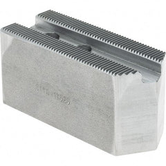 Atlas Workholding - 1.5mm x 60° Serrated Attachment, Square Soft Lathe Chuck Jaw - Steel, 0.787" Btw Mount Hole Ctrs, 3-1/8" Long x 1-1/4" Wide x 1-1/2" High, 0.475" Groove, M10mm Fastener - USA Tool & Supply