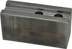 Atlas Workholding - 1.5mm x 60° Serrated Attachment, Square Soft Lathe Chuck Jaw - Steel, 1.18" Btw Mount Hole Ctrs, 4" Long x 1-1/2" Wide x 2" High, 0.63" Groove, M12mm Fastener - USA Tool & Supply