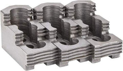 Atlas Workholding - 6" Max Chuck Diam Compatibility, Hard Steel 1.5mm x 60° Serrated Hard Lathe Top Jaws - 1.18" Wide x 2.56" Long x 1.38" High - USA Tool & Supply