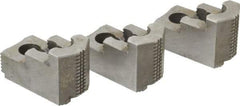 Atlas Workholding - 10" Max Chuck Diam Compatibility, Hard Steel 1.5mm x 60° Serrated Hard Lathe Top Jaws - 1.57" Wide x 2.95" Long x 1.96" High - USA Tool & Supply