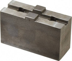 Atlas Workholding - Tongue & Groove Attachment, Square Soft Lathe Chuck Jaw - Steel, 1-3/4" Btw Mount Hole Ctrs, 3-5/16" Long x 1-1/4" Wide x 1.87" High, 0.31" Groove - USA Tool & Supply