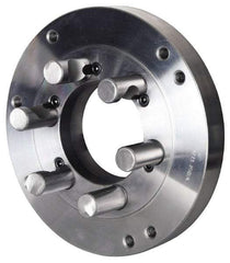 Pratt Burnerd America - Adapter Back Plate for 8" Diam Self Centering Lathe Chucks - D1-6 Mount, 2-1/4" Through Hole Diam, Steel - USA Tool & Supply