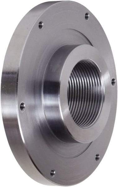 Pratt Burnerd America - Adapter Back Plate for 6" Diam Self Centering Lathe Chucks - 1-1/2 - 8 Mount, 1.81" Through Hole Diam, Steel - USA Tool & Supply