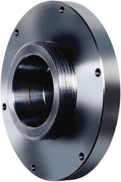 Pratt Burnerd America - Adapter Back Plate for 6" Diam Self Centering Lathe Chucks - L-00 Mount, 1.81" Through Hole Diam, Steel - USA Tool & Supply