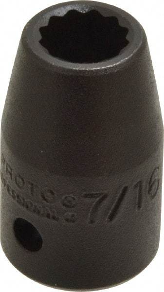 Proto - 1/2" Drive 7/16" Standard Impact Socket - 12 Points, 1-1/2" OAL - USA Tool & Supply