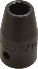 Proto - 1/2" Drive 7/16" Standard Impact Socket - 12 Points, 1-1/2" OAL - USA Tool & Supply