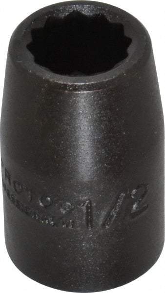 Proto - 1/2" Drive 1/2" Standard Impact Socket - 12 Points, 1-1/2" OAL - USA Tool & Supply