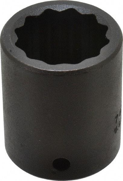 Proto - 1/2" Drive 1" Standard Impact Socket - 12 Points, 1-3/4" OAL - USA Tool & Supply