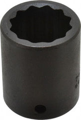 Proto - 1/2" Drive 1" Standard Impact Socket - 12 Points, 1-3/4" OAL - USA Tool & Supply