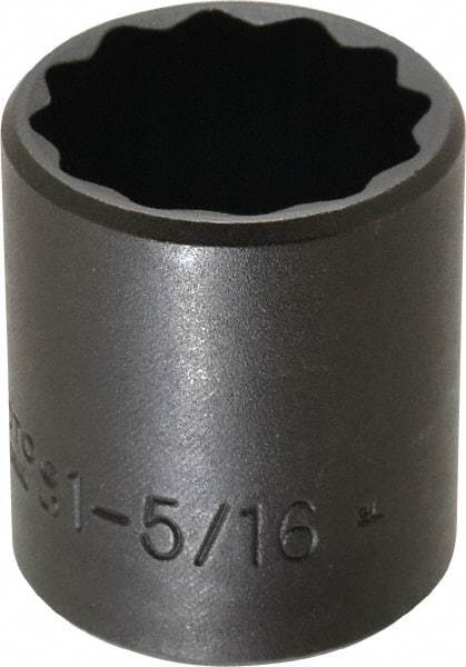 Proto - 1/2" Drive 1-5/16" Standard Impact Socket - 12 Points, 2" OAL - USA Tool & Supply