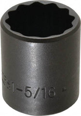 Proto - 1/2" Drive 1-5/16" Standard Impact Socket - 12 Points, 2" OAL - USA Tool & Supply