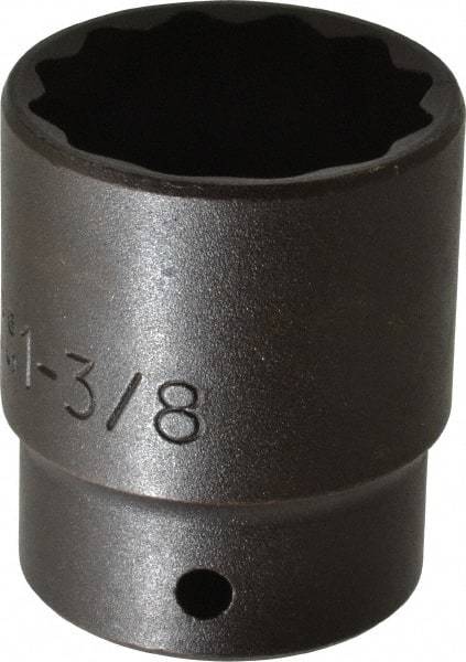 Proto - 1/2" Drive 1-3/8" Standard Impact Socket - 12 Points, 2-1/8" OAL - USA Tool & Supply