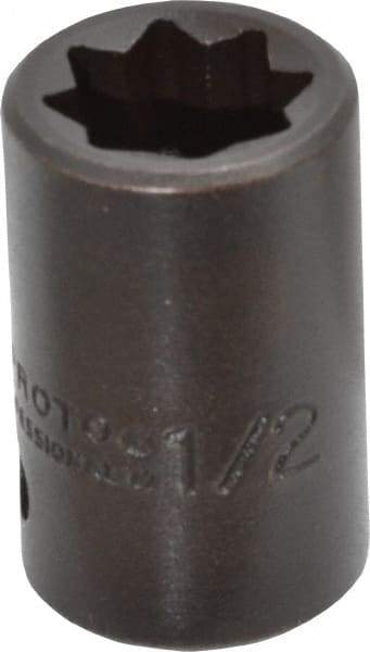 Proto - 1/2" Drive 1/2" Standard Impact Socket - 8 Points, 1-1/2" OAL - USA Tool & Supply