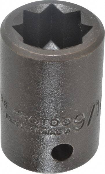 Proto - 1/2" Drive 9/16" Standard Impact Socket - 8 Points, 1-1/2" OAL - USA Tool & Supply