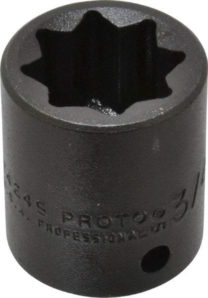 Proto - 1/2" Drive 3/4" Standard Impact Socket - 8 Points, 1-1/2" OAL - USA Tool & Supply